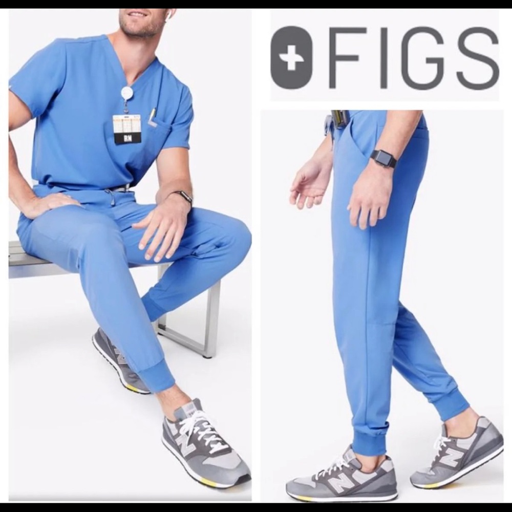 NWOT  Figs Tansen Jogger pant Ceil Blue